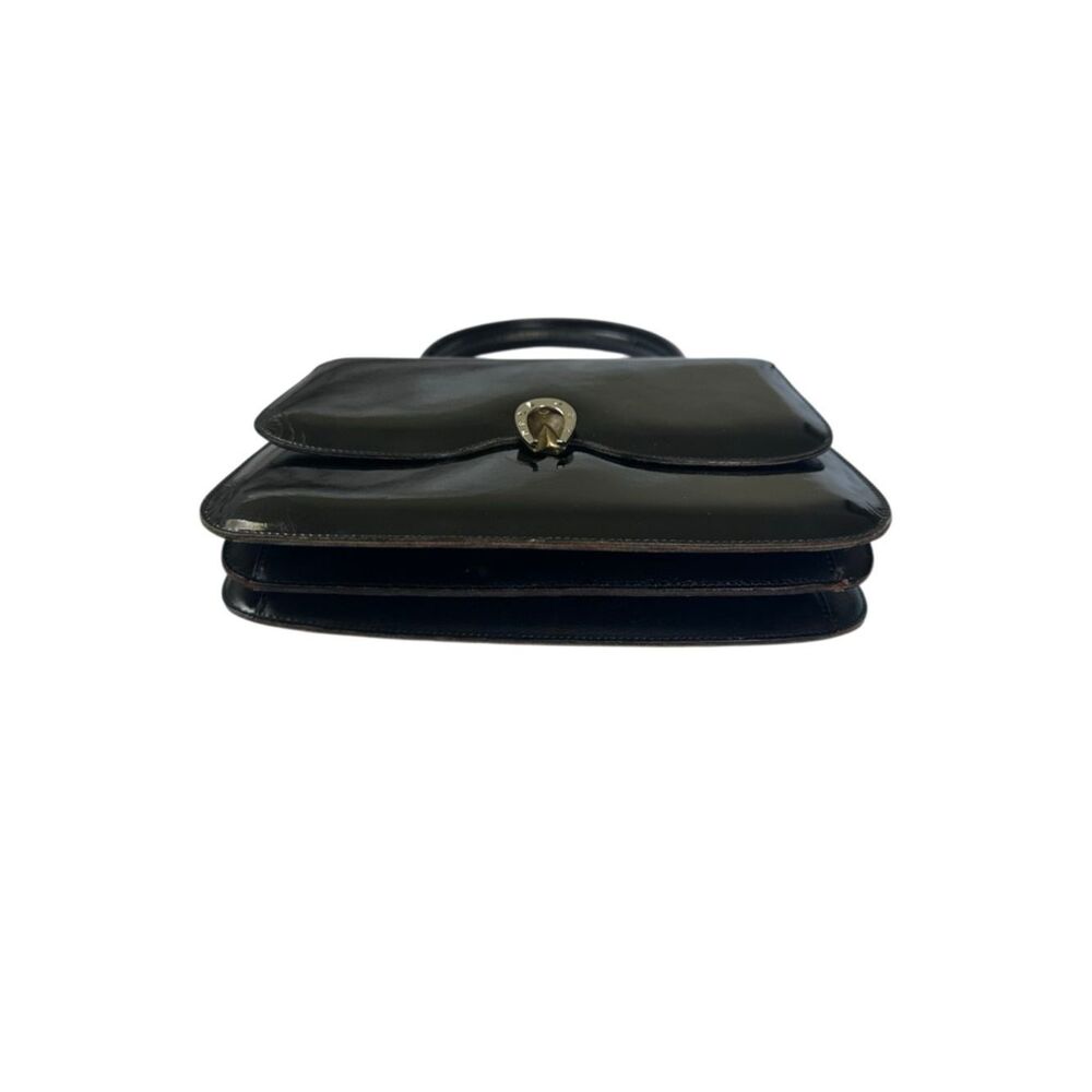 Gucci Black Patent Shoulder Bag with Bamboo Accent - Picture 5 of 14